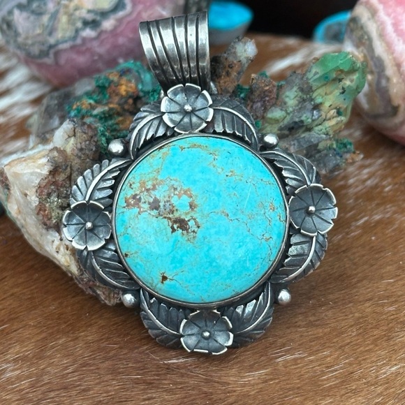 Turquoise sterling silver pendant - Picture 6 of 7